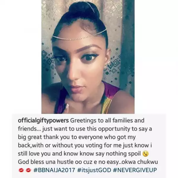 " Nothing Spoil ": Gifty Shares New Photo As She Appreciates Her Fans After Eviction From BBNaija